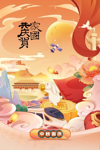 中秋国庆节节日活动海报