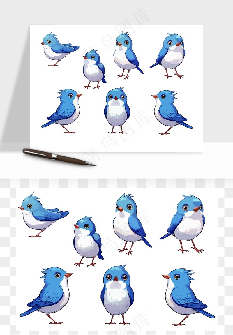 小鸟手绘矢量