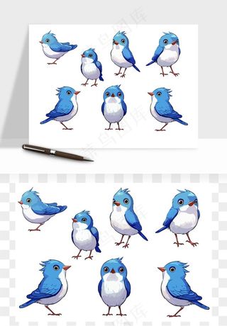 小鸟手绘矢量