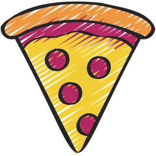 一片披萨 铅笔手绘图标icon