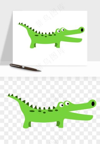 手绘鳄鱼png免抠