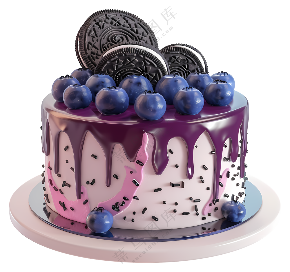 美味的蓝莓饼干蛋糕
