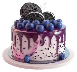 美味的蓝莓饼干蛋糕