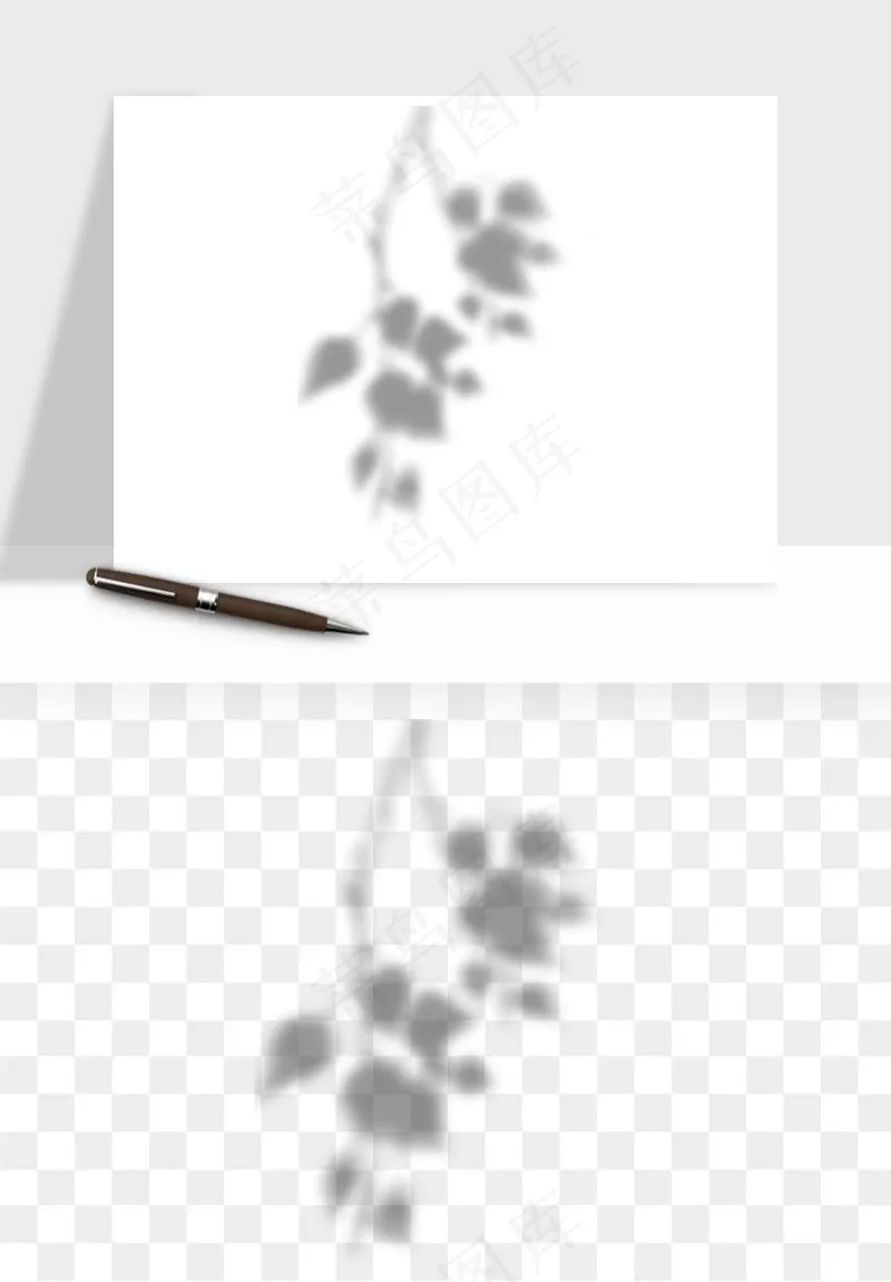 阴影植物窗户投影免抠元素