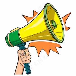 卡通小喇叭插画免抠