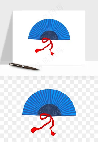 古风扇子元素png免抠