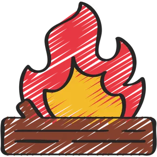 露营火堆 铅笔手绘图标icon