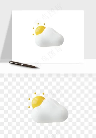 立体天气图标png免抠