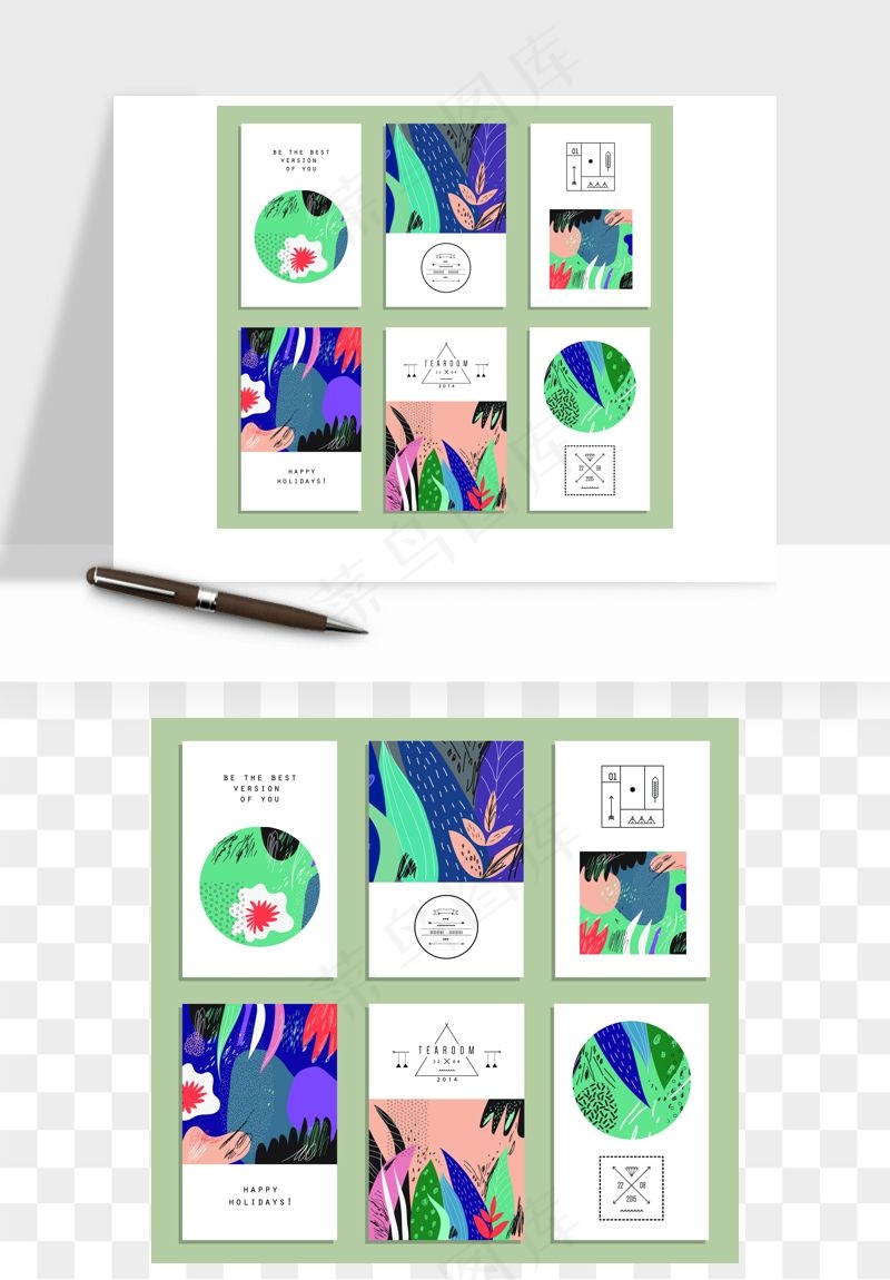 森系小清新花卉背景矢量png免抠