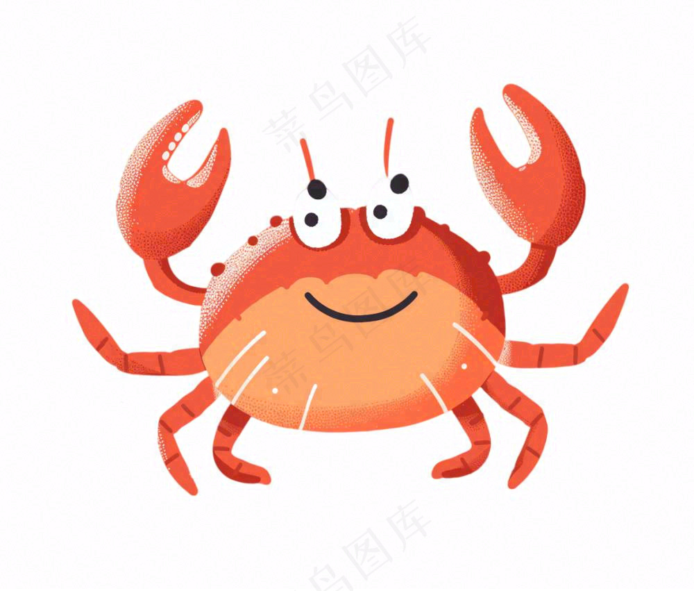 螃蟹海洋动物卡通插画免抠