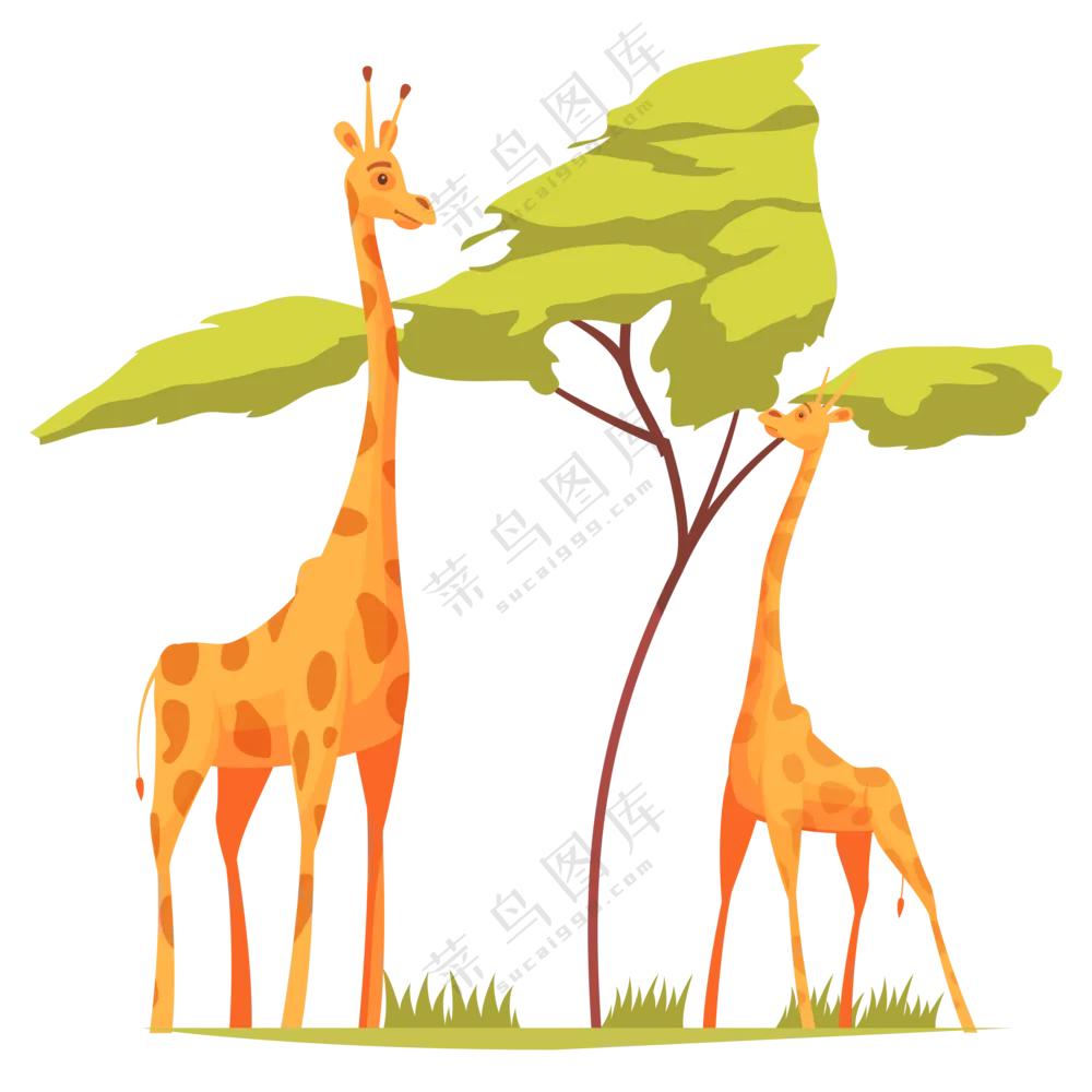 卡通动物长颈鹿