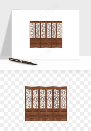 屏风国风元素png免抠