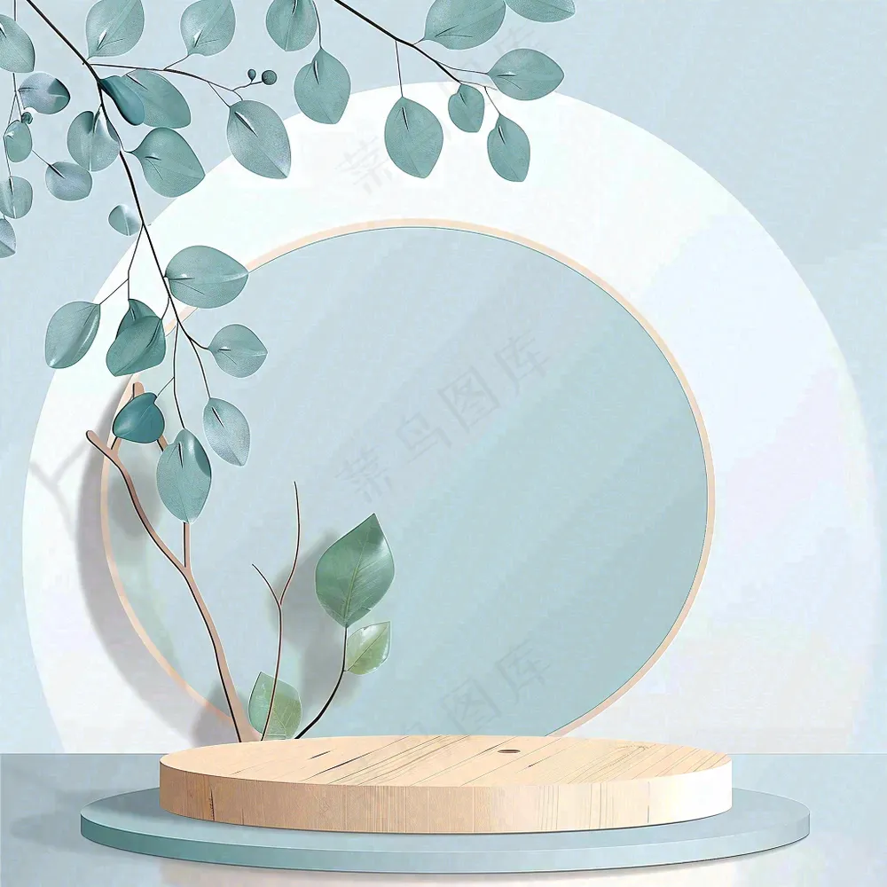 美妆护肤3d展台清新背景