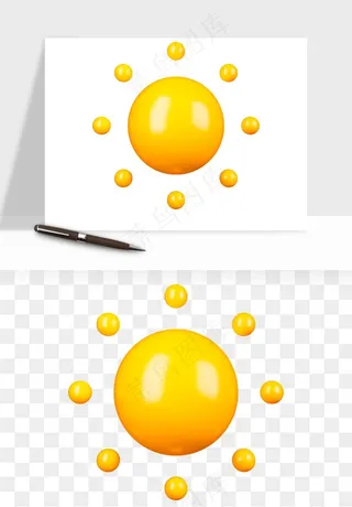 立体天气图标png免抠