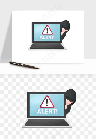 卡通小偷黑客png免抠