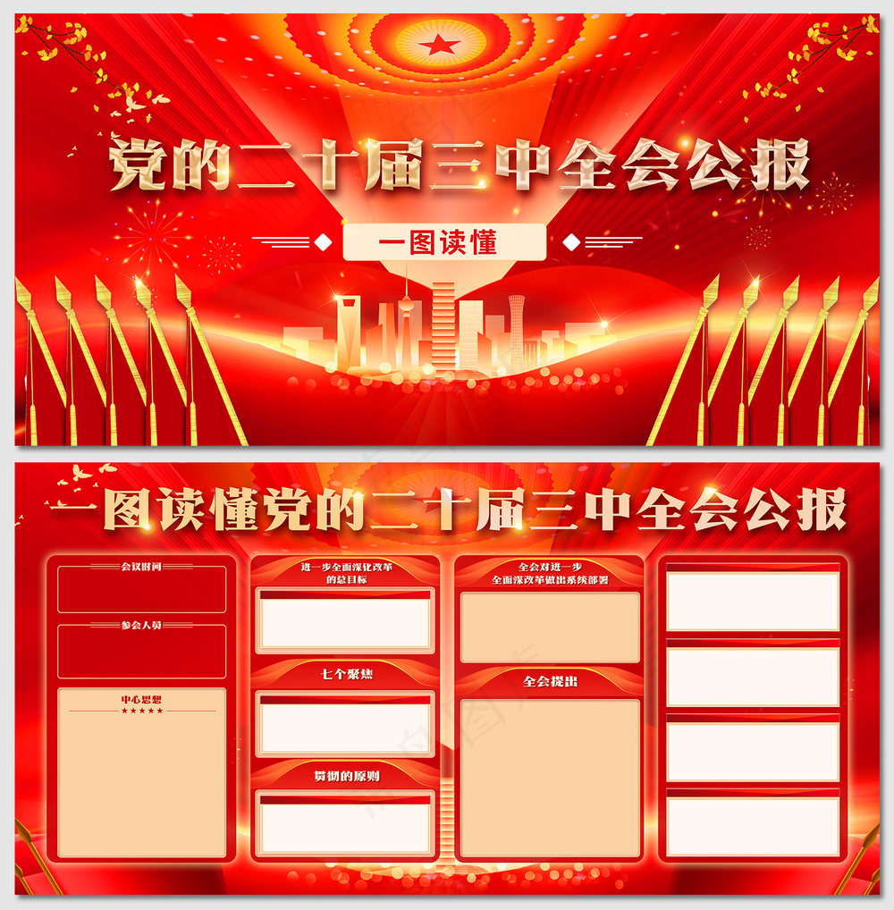 党的二十届三中全会公报展板