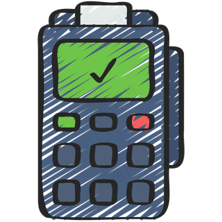 pos机 刷卡机 铅笔手绘图标icon