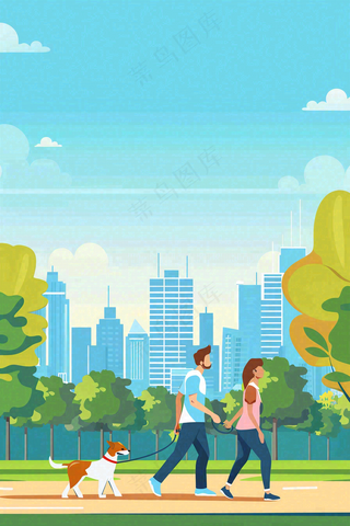 文明养狗宠物遛狗小区物业背景