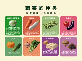 暖色简约蔬菜的种类
