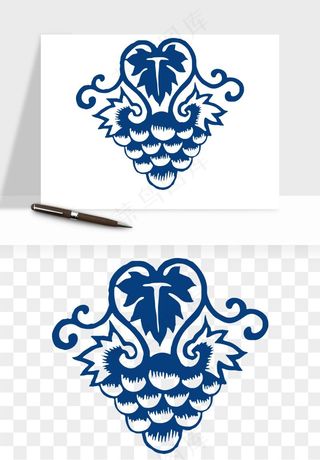 青花瓷花纹花卉图案png免抠