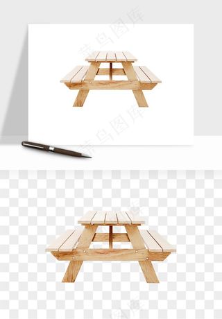 老式木桌木椅木凳png免抠