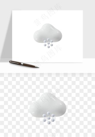 立体天气图标png免抠