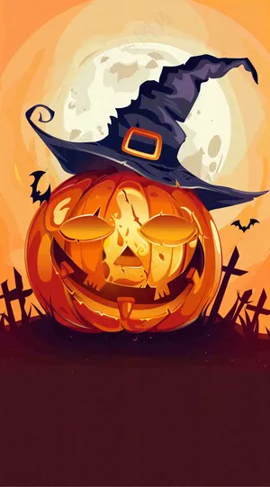 万圣节南瓜灯捣蛋恐怖背景