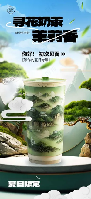 奶茶饮品推广促销海报 奶茶饮品推广促销海报
