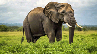 非洲大草原大象象群野生动物保护动物摄影图