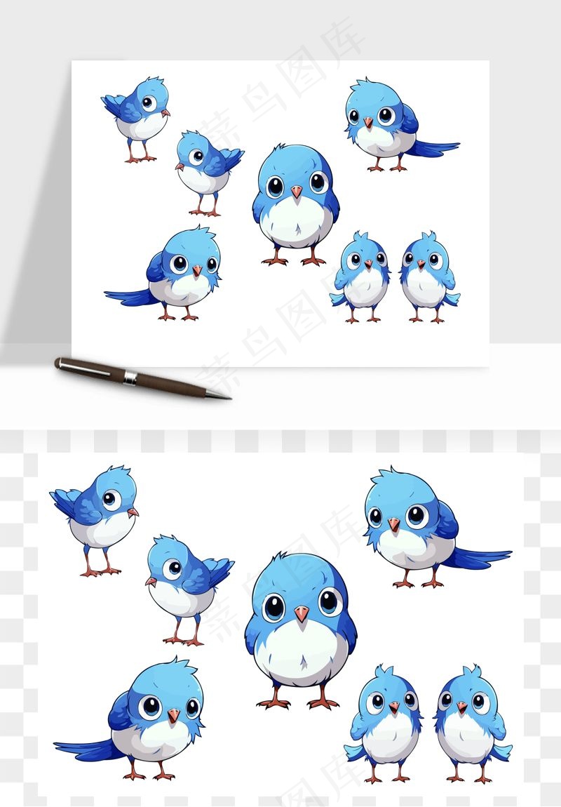 小鸟手绘矢量