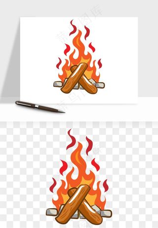 帐篷露营篝火png免抠