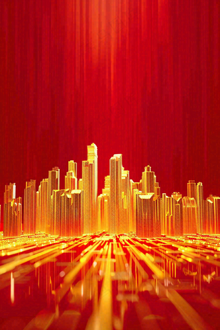 地产楼盘城市剪影背景