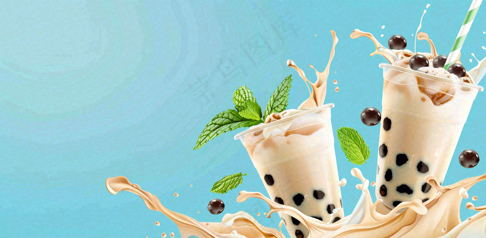 夏日饮品饮料清凉背景