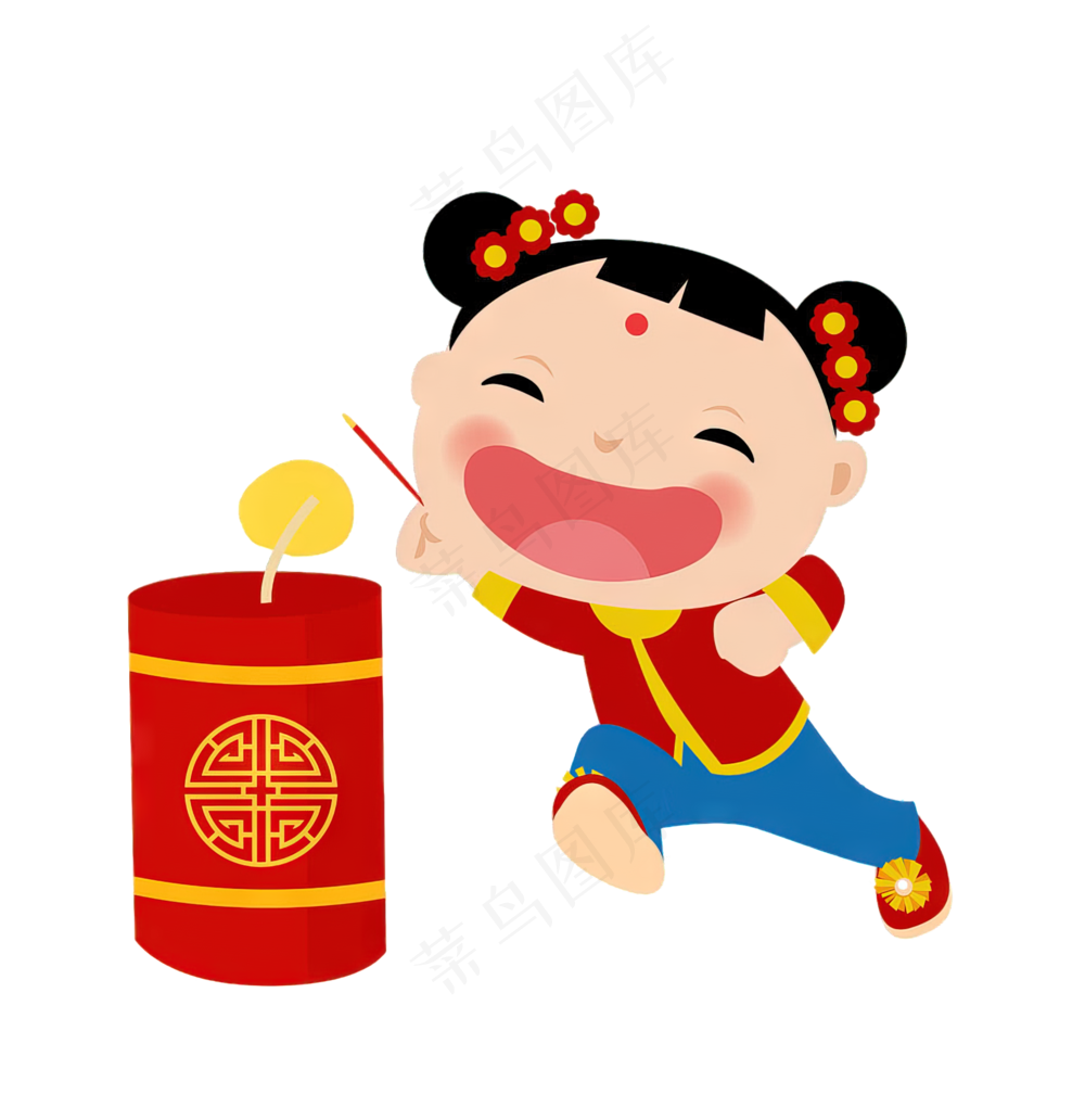 png免抠春节年画人物