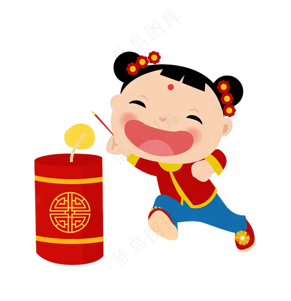 png免抠春节年画人物