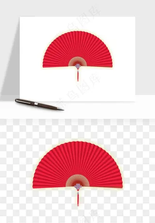 古风扇子元素png免抠
