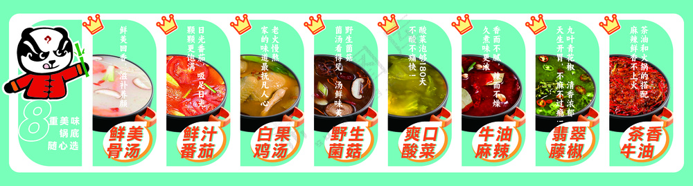 签上煌旋转小火锅自助蘸料形象海报锅底灯箱450x120