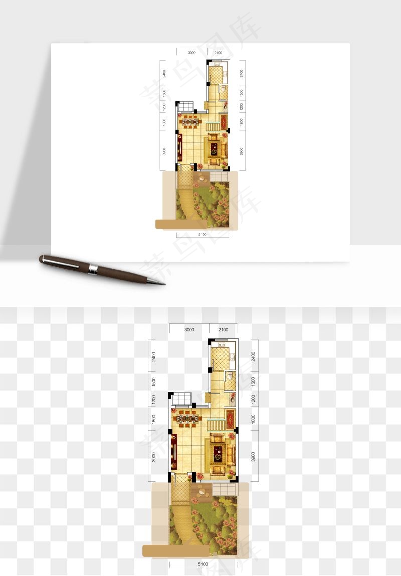楼盘户型建筑图png免抠