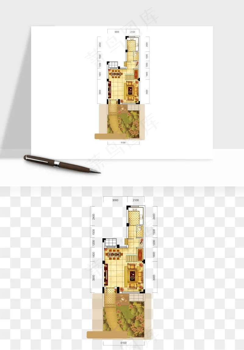 楼盘户型建筑图png免抠
