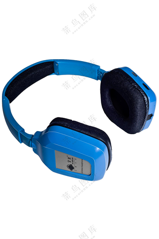 深蓝色头戴式耳机样机