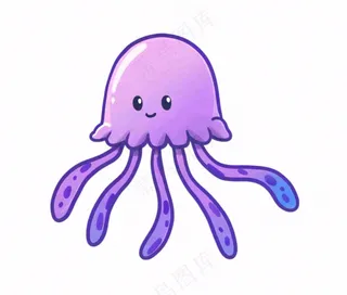 水母海洋动物卡通插画免抠