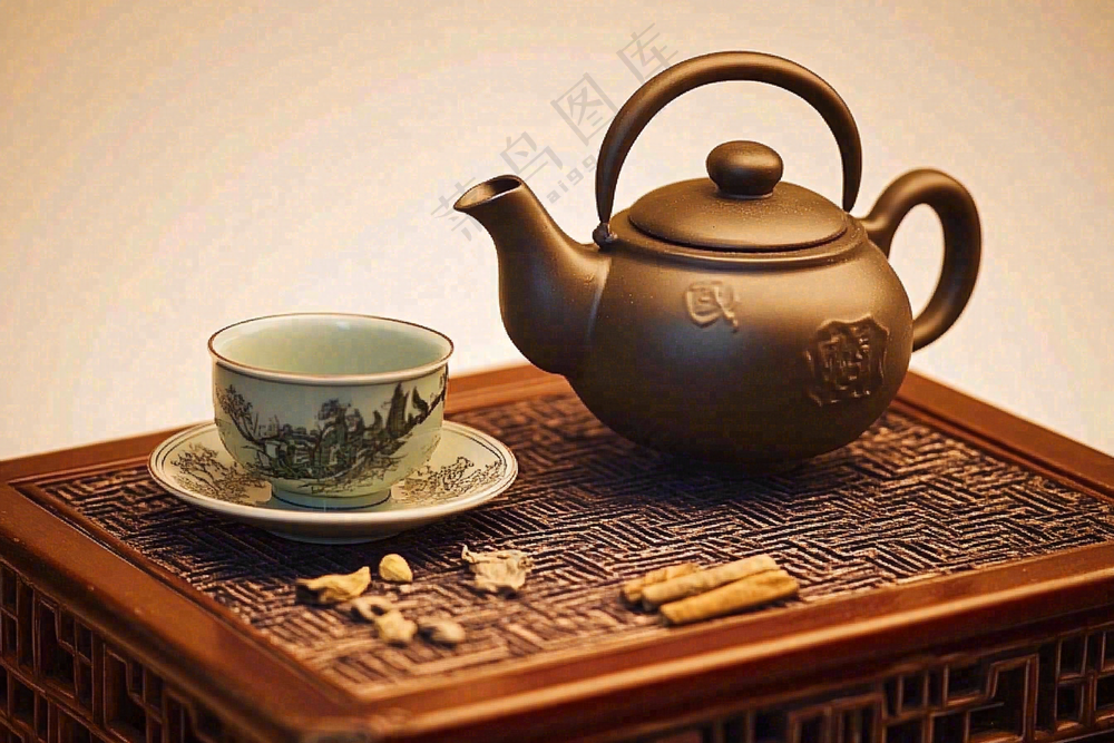 茶叶品茶茶道文化古色古香摄影图