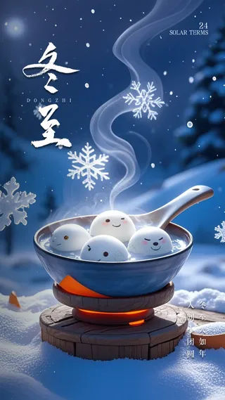 冬至简约节气大气节日唯美海报