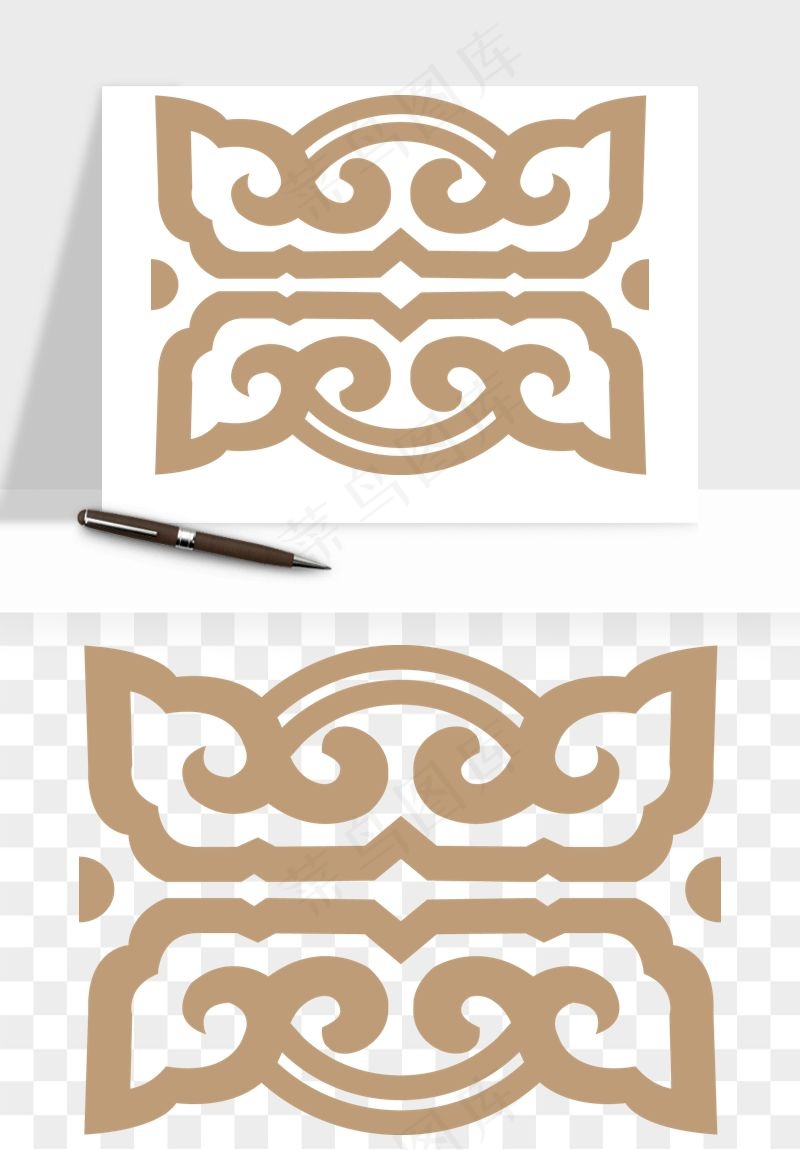 中式边框花纹图案png免抠