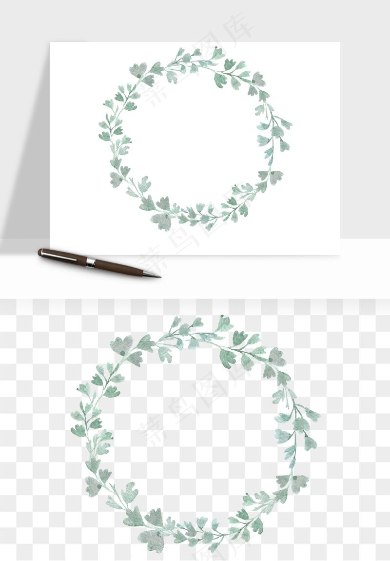 手绘花环边框浪漫png免抠