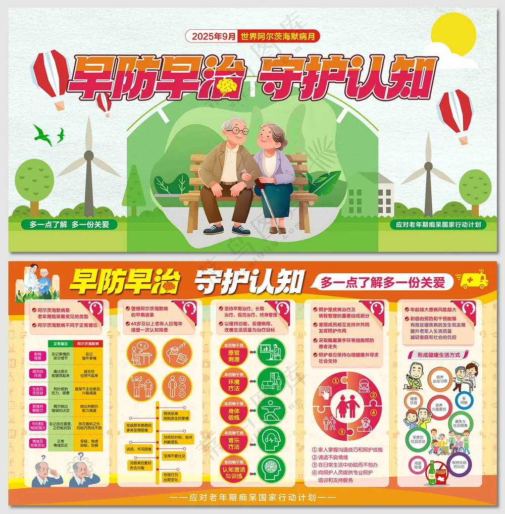 阿尔茨海默病月主题宣传展板