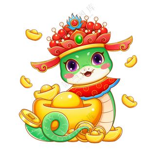 蛇年IP形象插画2025新春贺岁吉祥物蛇宝宝PSD分层图-02