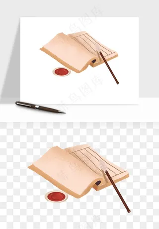 笔墨纸砚文房四宝png免抠