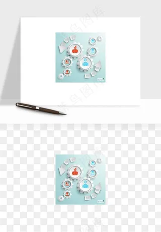 商务科技齿轮组矢量png免抠