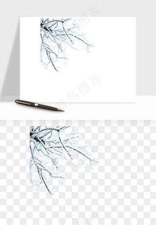 雪树枯树冬天树木png免抠